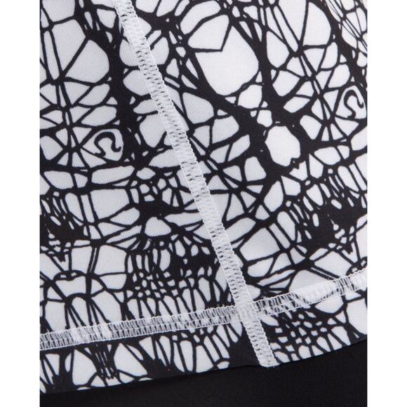 LULULEMON Scoop Neck Tank Sz 6 White Black Glacier Lace Black - Picture 4 of 9